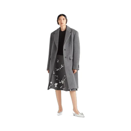 Single-breasted velour coat