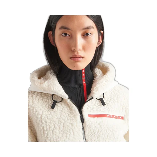 Cropped double fleece jacket