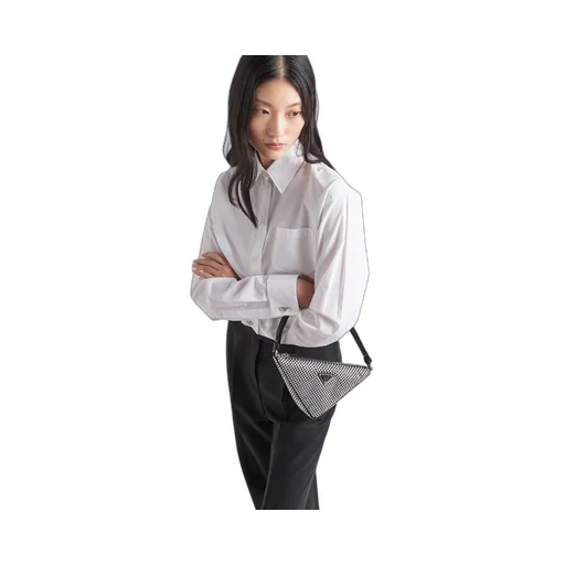 Poplin cropped shirt