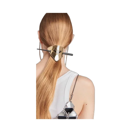 Brushed leather hair clasp with stick