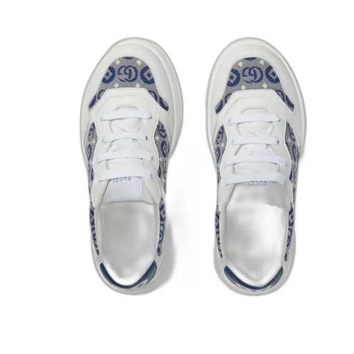 Children's leather platform trainer
