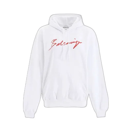 Cursive Logo Print Hoodie