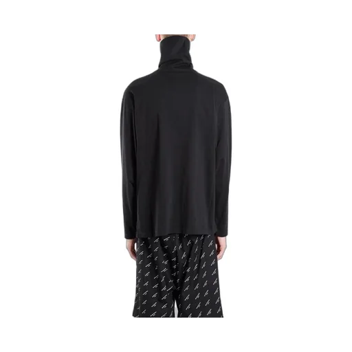 Sinners Print Embroidered Logo Half Zipper High Collar Sweater