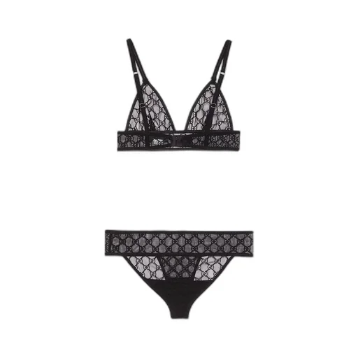 GG embroidered tulle lingerie set