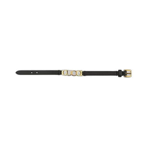Leather bracelet with Gucci script