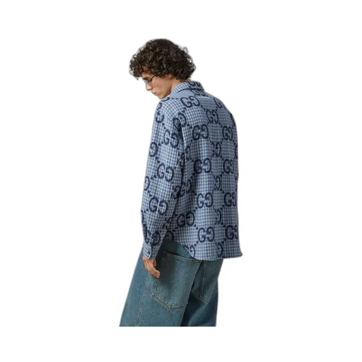 Jumbo GG checked wool shirt