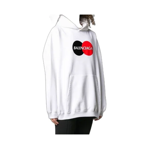 Pattern Loose Version Hoodie Sports White