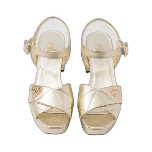 Quilted nappa leather platform sandals