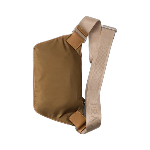 Re-Nylon and leather belt bag
