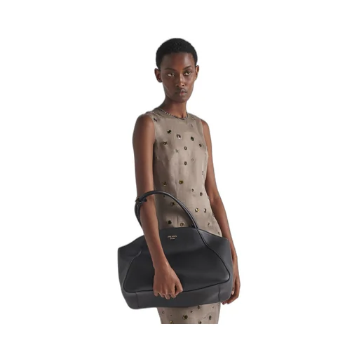 Large leather tote bag