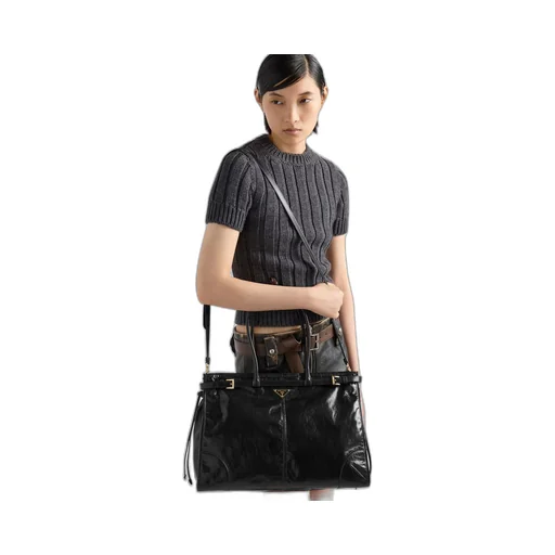 Large leather handbag