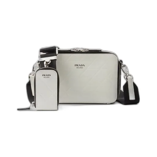Prada Brique brushed leather bag with triangle motif