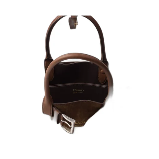 Large Prada Buckle suede bag with belt