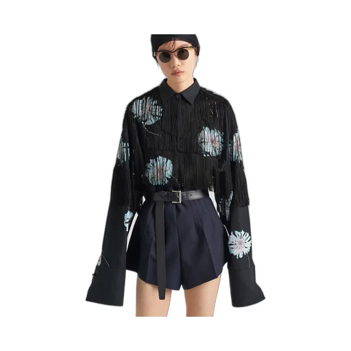 Pinstripe wool shorts