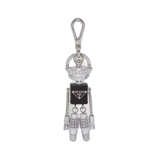 Saffiano leather robot keychain trick
