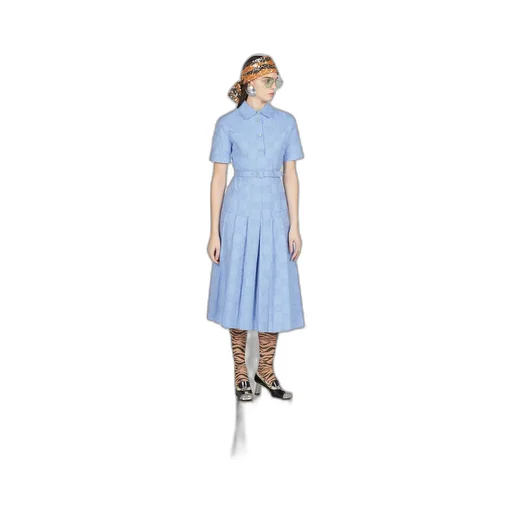 Cotton poplin midi dress