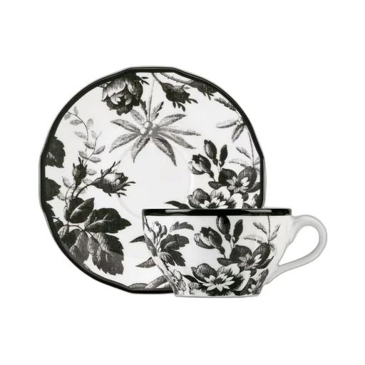 Herbarium teacup and saucer, set of two