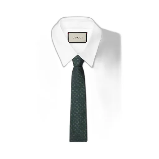 Horsebit silk jacquard tie