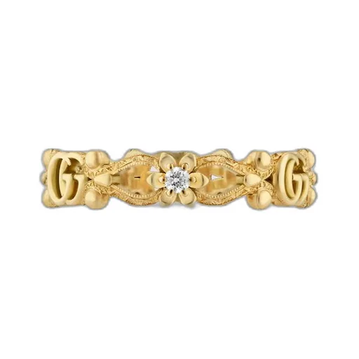 Gucci Flora 18k ring with diamonds