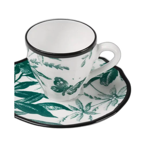 Herbarium coffee cup and saucer, double set