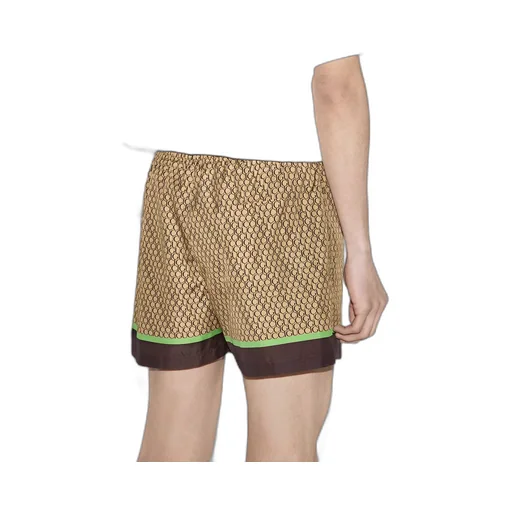 Allover Gucci print nylon swim short