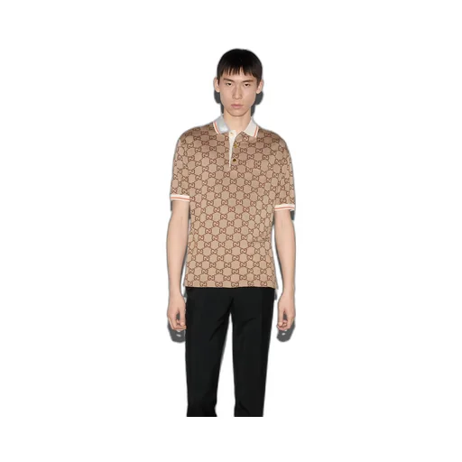 GG cotton silk polo shirt