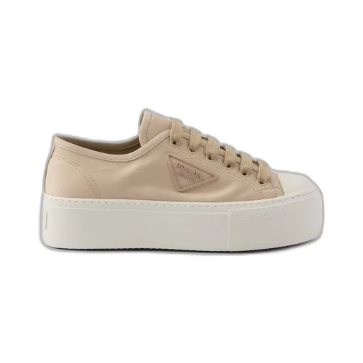 Laced fabric sneakers