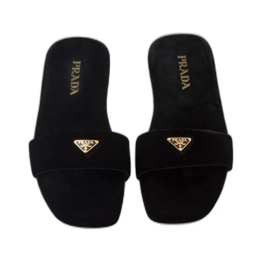 Flat velvet slides