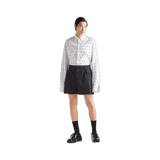 Cotton shirt with grommets