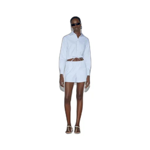 Pinstripe cotton jacquard shirt
