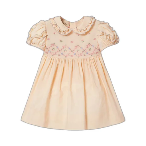 Baby embroidered silk cotton dress