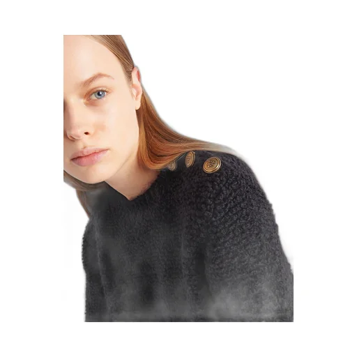 Bouclé mohair crew-neck sweater