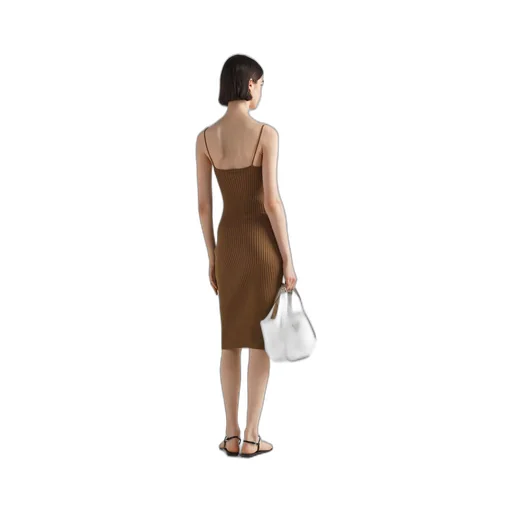 Ribbed knit cotton dress