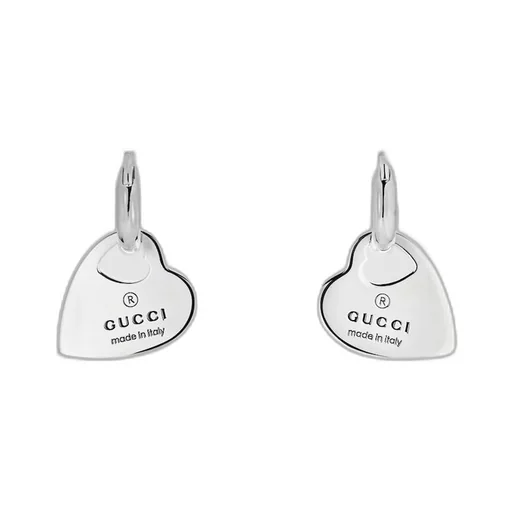 Trademark hoop earrings with pendant