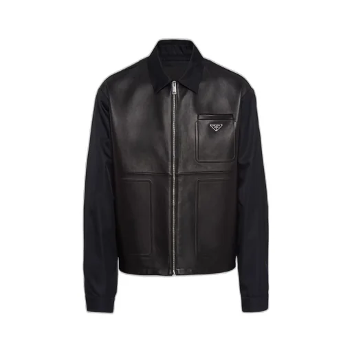 Re-Nylon and leather jacket
