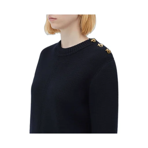 Wool Sweater With Metal Knot Buttons