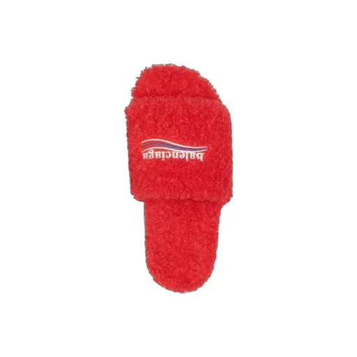 Furry Slide Red White