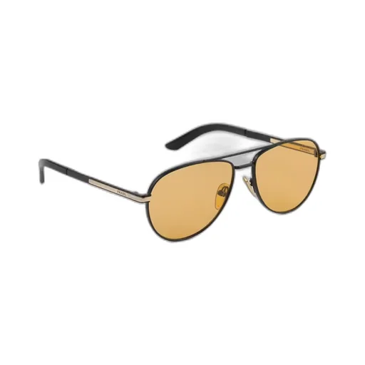 Sunglasses with iconic metal plaque