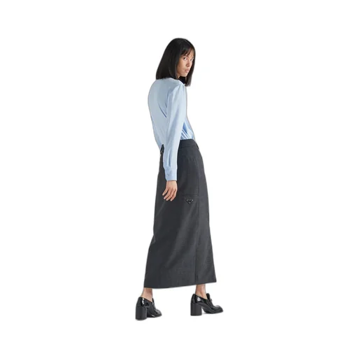 Wool midi-skirt
