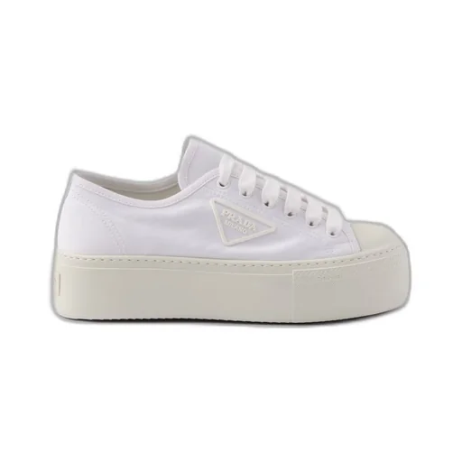 Laced fabric sneakers