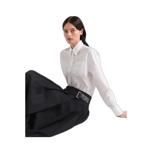 Gabardine midi skirt