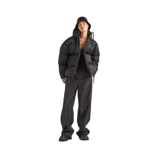 Re-Nylon hooded down jacket