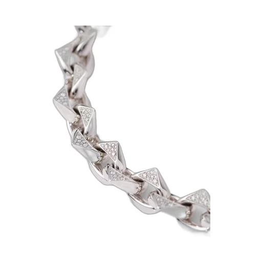 Eternal Gold chain necklace in white gold with pavé diamonds