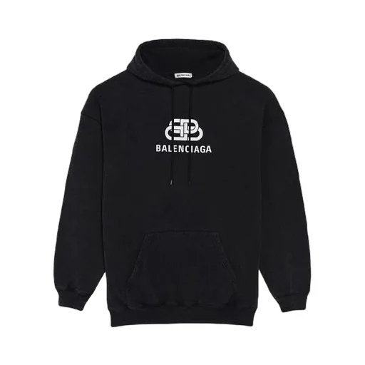 Loose hooded Long Sleeves Hoodie Black