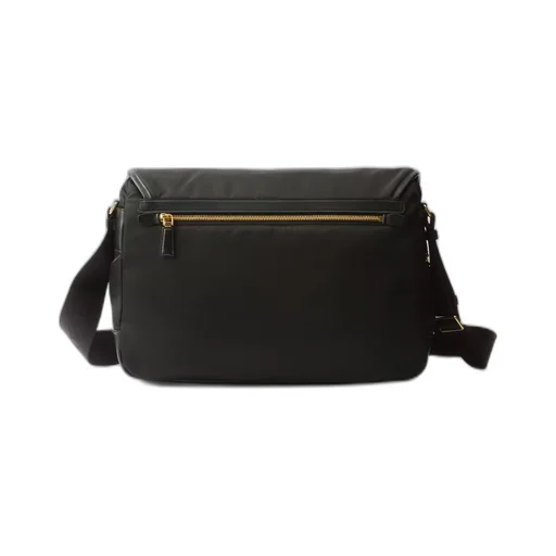 Large Re-Nylon and leather shoulder bag