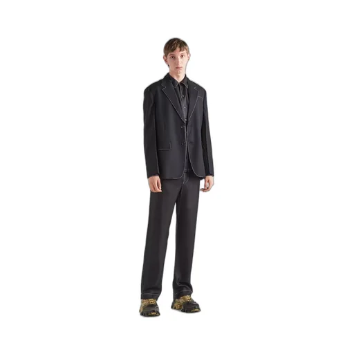 Single-breasted wool jacket