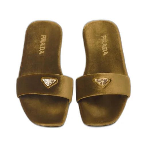 Flat velvet slides