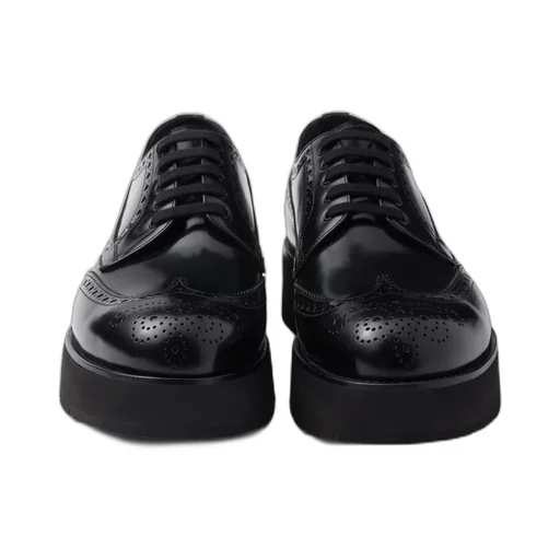 Brushed leather derby brogues