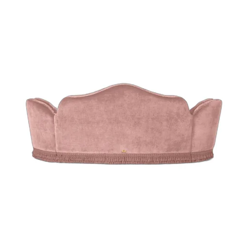 Capitonné camelback velvet sofa