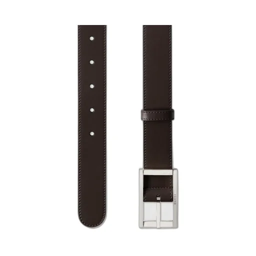Belt with rectangular buckle
